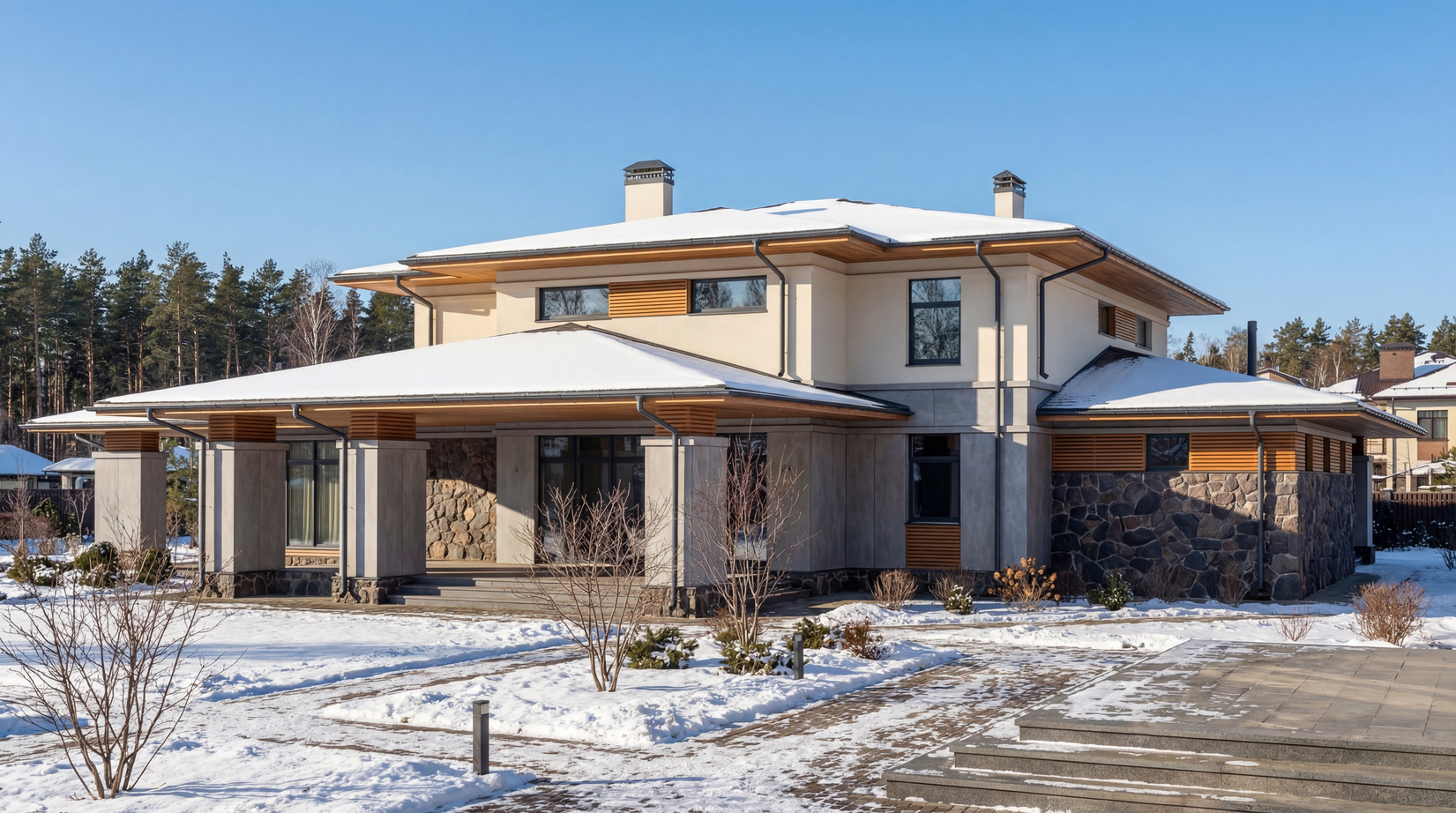 Дома в стиле Райт — фото 25